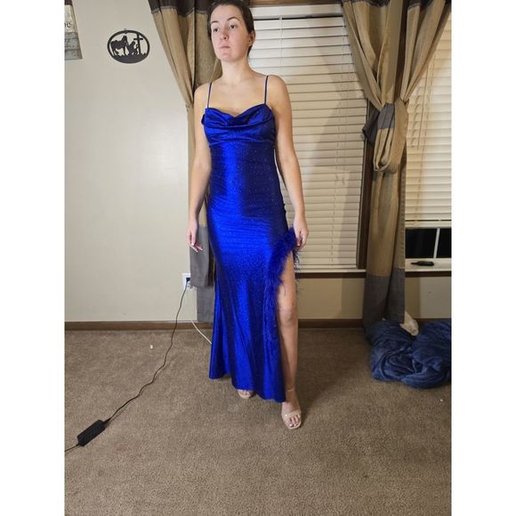 BlueSize 8 Side slit dress